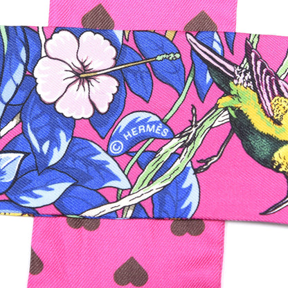 Hermes Silk Jungle Love Love Twilly Rose Vif Bleu Roy 2 of 4