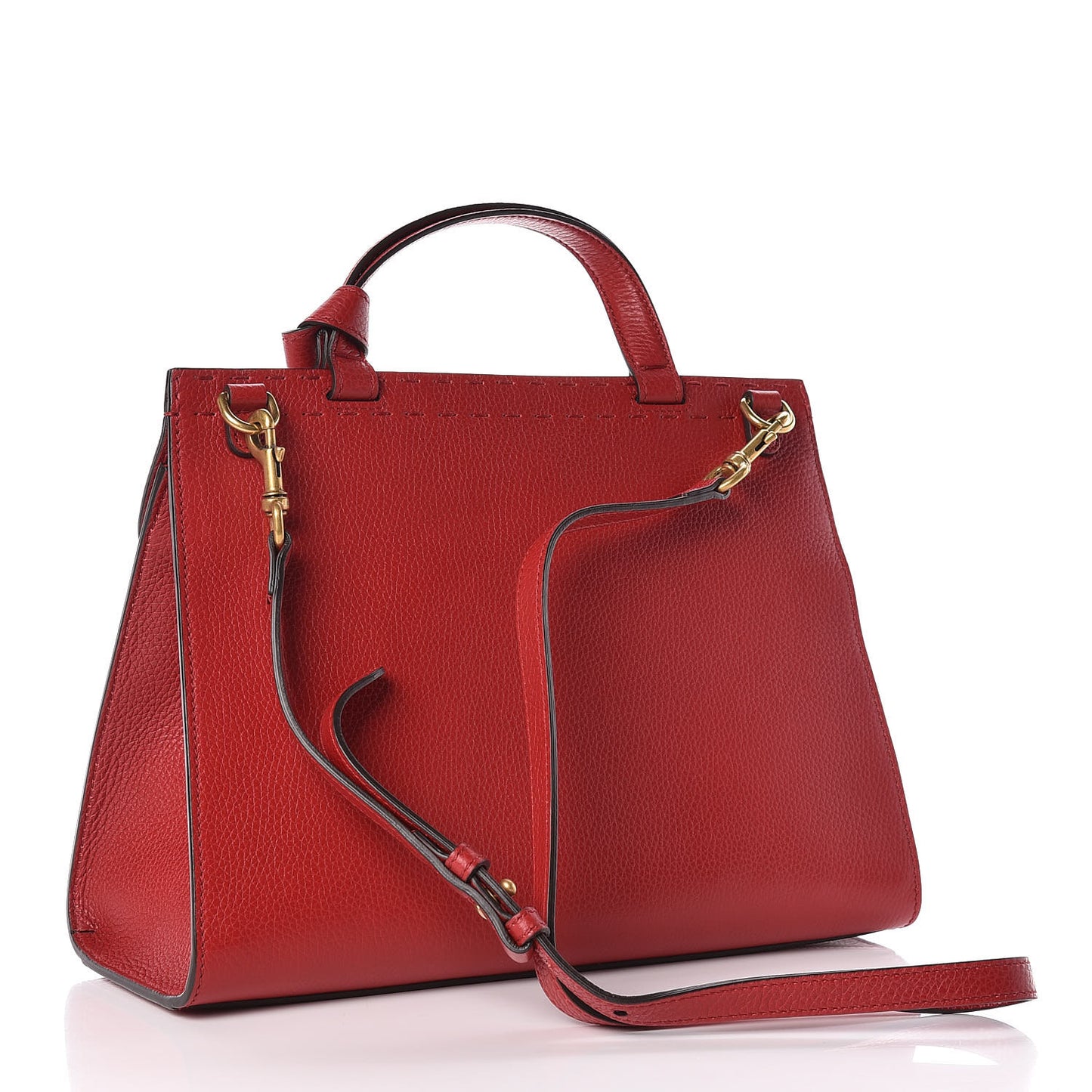 Calfskin Small GG Marmont Top Handle Bag Vulcanic Red