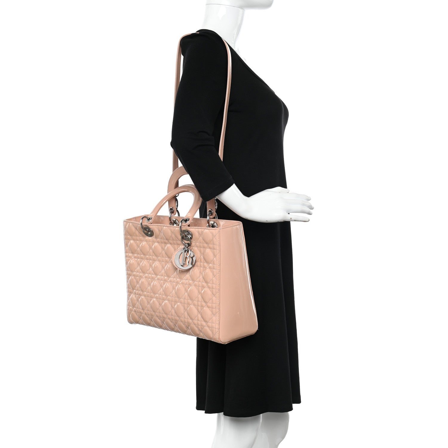 Christian Dior Patent Cannage Large Lady Dior Light Pink 2 of 16