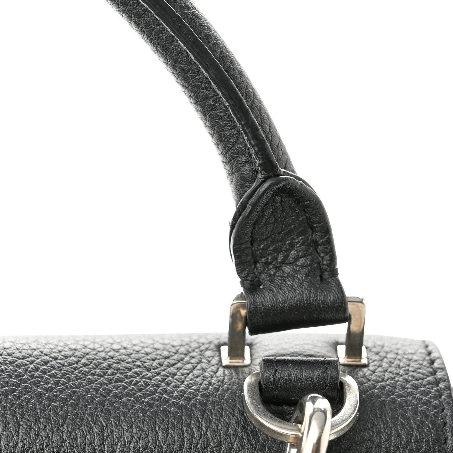 Drummed Calfskin Suede Small Trapeze Black