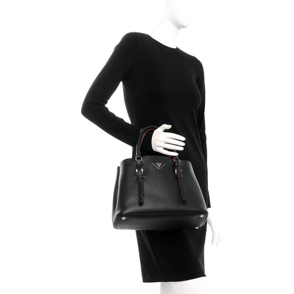Prada City Calf Small Double Handle Tote Black 2 of 8