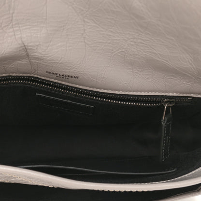 Saint Laurent Crinkled Calfskin Matelasse Monogram Medium Niki Chain Satchel Ivory 5 of 8
