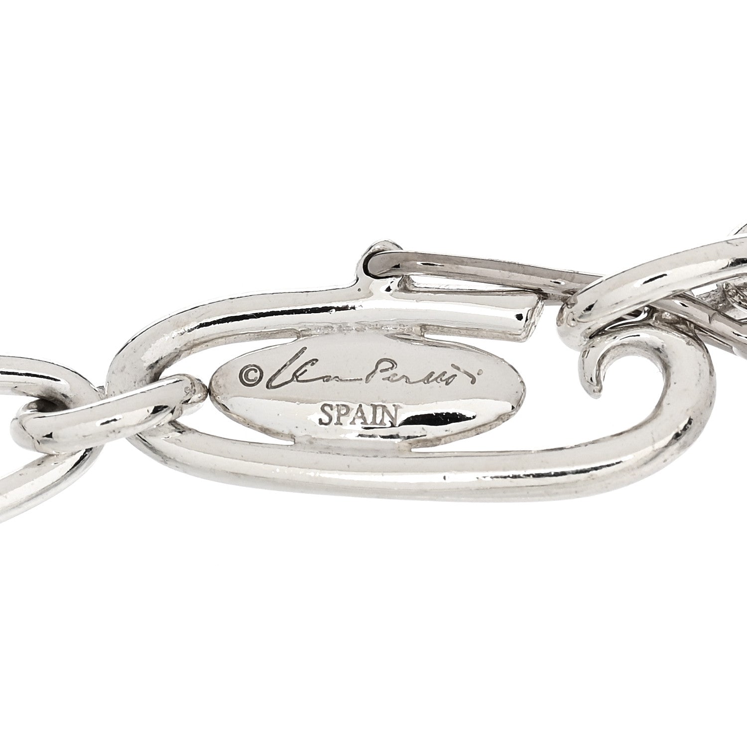 Tiffany Sterling Silver Elsa Peretti Open Heart Oval Link Charm Bracelet 4 of 4