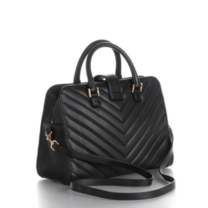 Saint Laurent Calfskin Matelasse Chevron Small Monogram Cabas Black 3 of 7