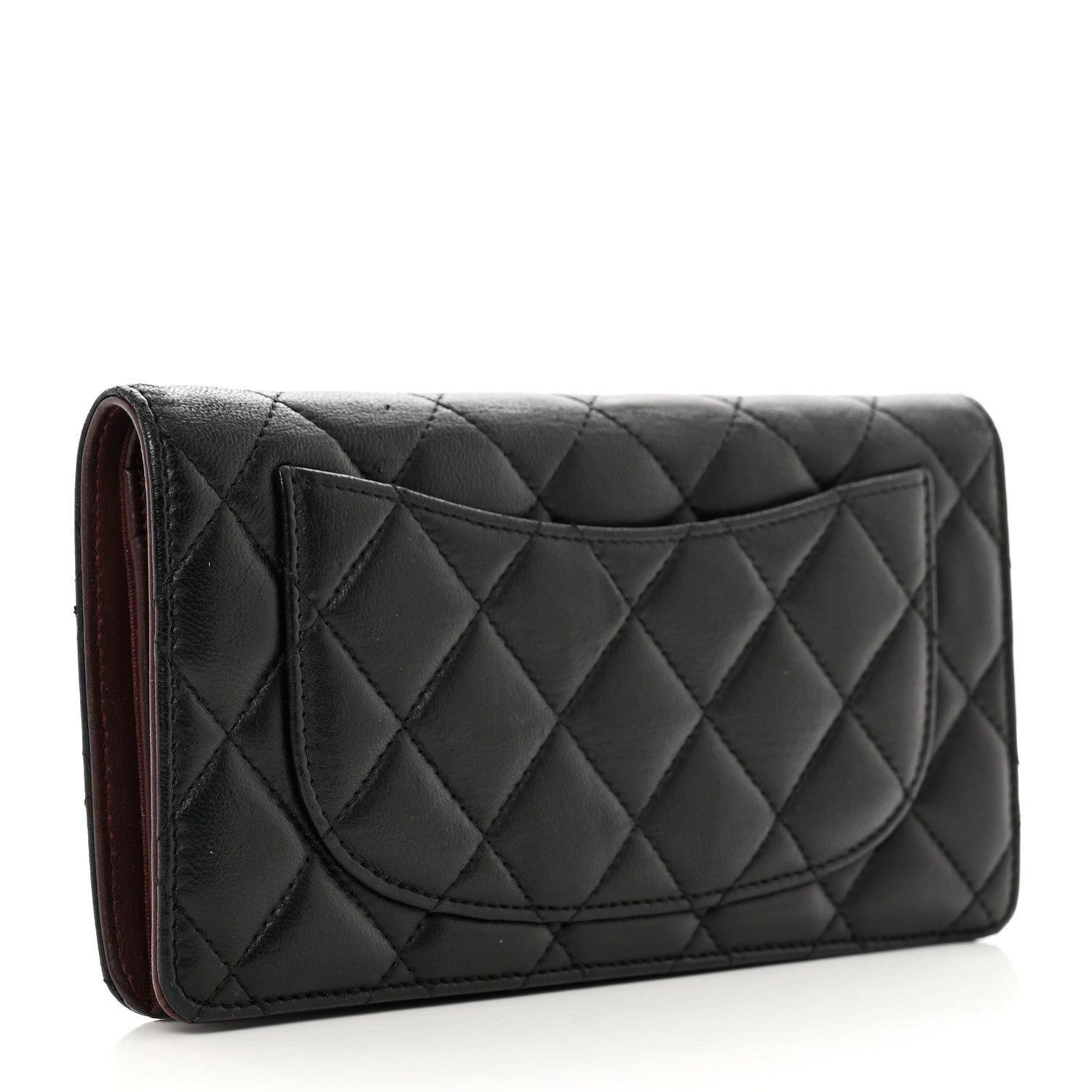 Chanel Lambskin Quilted Yen Wallet Black 3 of 8