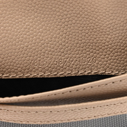 Saint Laurent Grain De Poudre Matelasse Chevron Monogram Zipped Card Case Nude Powder 9 of 9