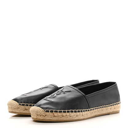 Saint Laurent Lambskin Monogram Espadrilles 37 Black 3 of 10