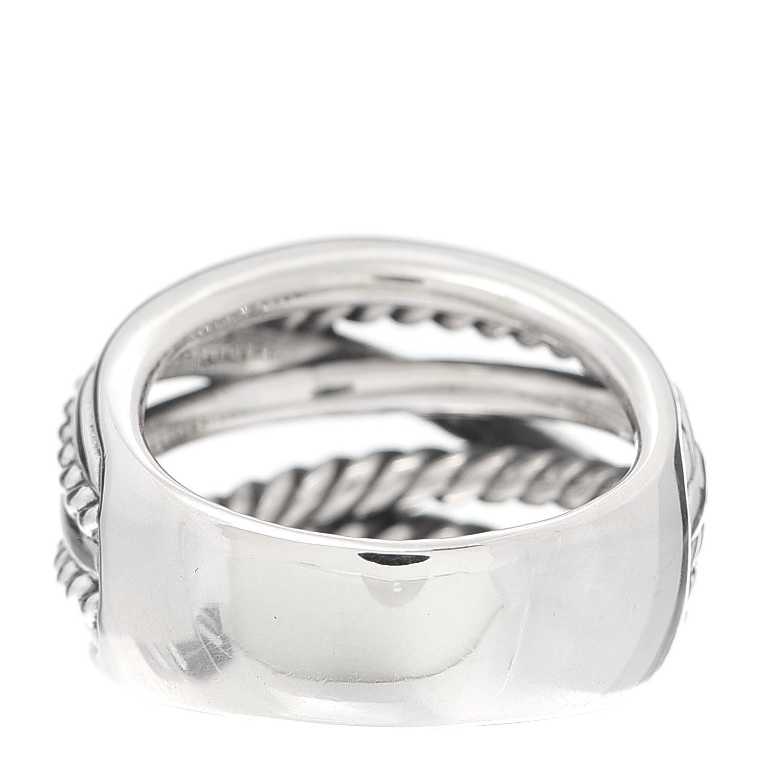 David Yurman Sterling Silver 18mm Wide Crossover Cable Ring 57 8 3 of 4