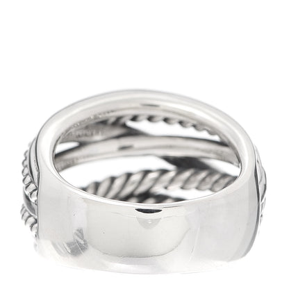 David Yurman Sterling Silver 18mm Wide Crossover Cable Ring 57 8 3 of 4