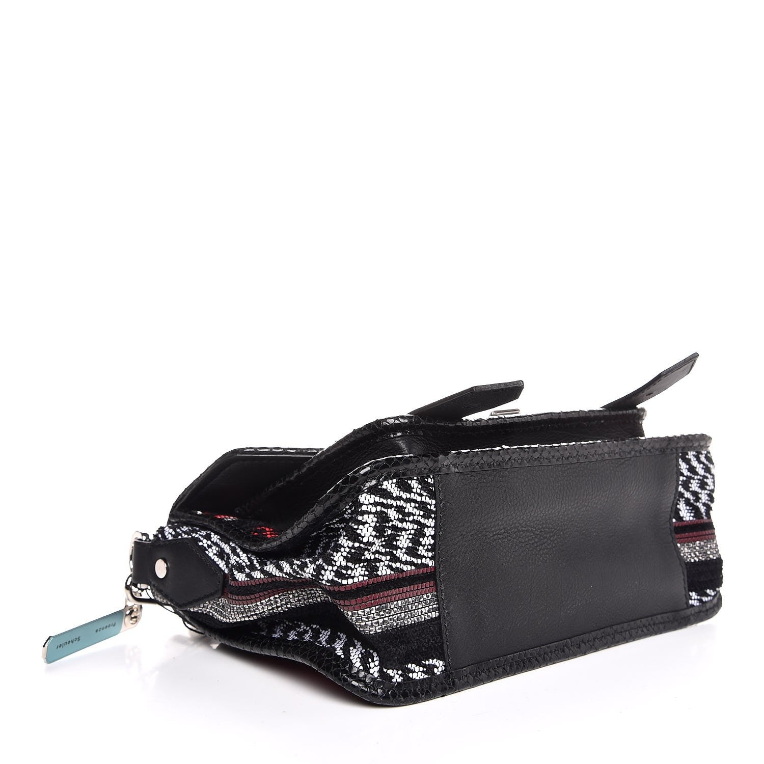 Proenza Schouler Mixed Woven Tiny PS1 Satchel Black White 4 of 8