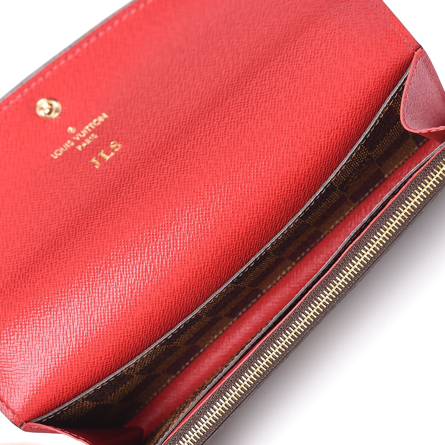 Damier Ebene Emilie Wallet Red