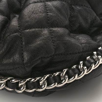 Chanel Washed Lambskin Quilted Medium Chain Around Messenger Black 9 of 9
