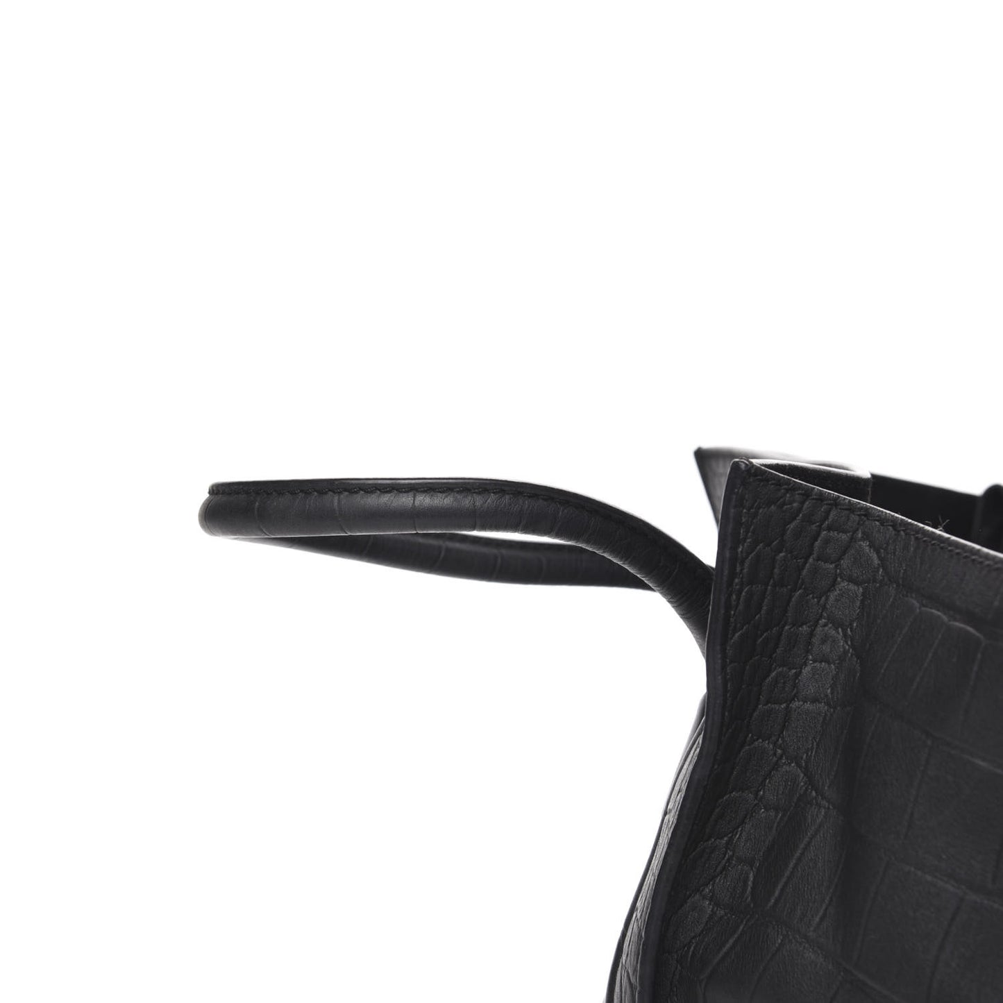 Crocodile Embossed Calfskin Medium Phantom Luggage Black