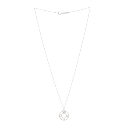 Tiffany 18K White Gold Diamond Small Atlas Open Pave Pendant Necklace 3 of 5