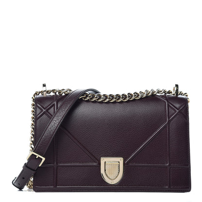Christian Dior Grained Calfskin Medium Diorama Flap Bag Amaranth 1 of 13