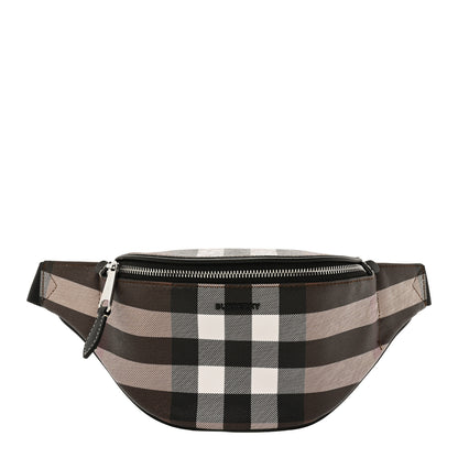 Burberry E-canvas Check Mini Cason Bum Bag Dark Birch Brown 1 of 9