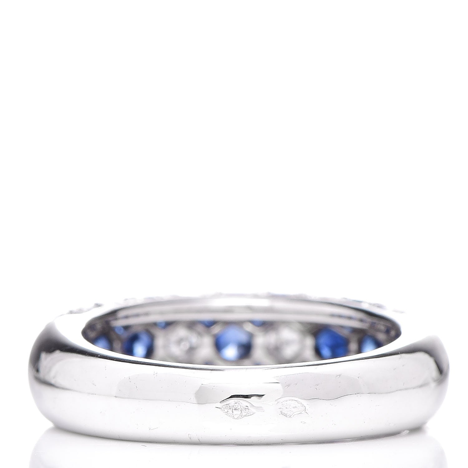 Cartier 18K White Gold Diamond Sapphire 6mm Mimi Ring 49 5 4 of 5