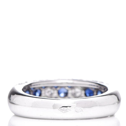 Cartier 18K White Gold Diamond Sapphire 6mm Mimi Ring 49 5 4 of 5