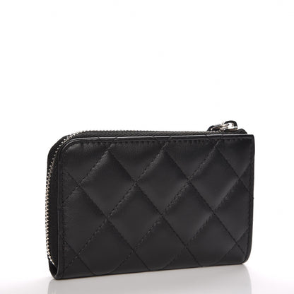 Chanel Lambskin Quilted Key Holder Case Black 3 of 8