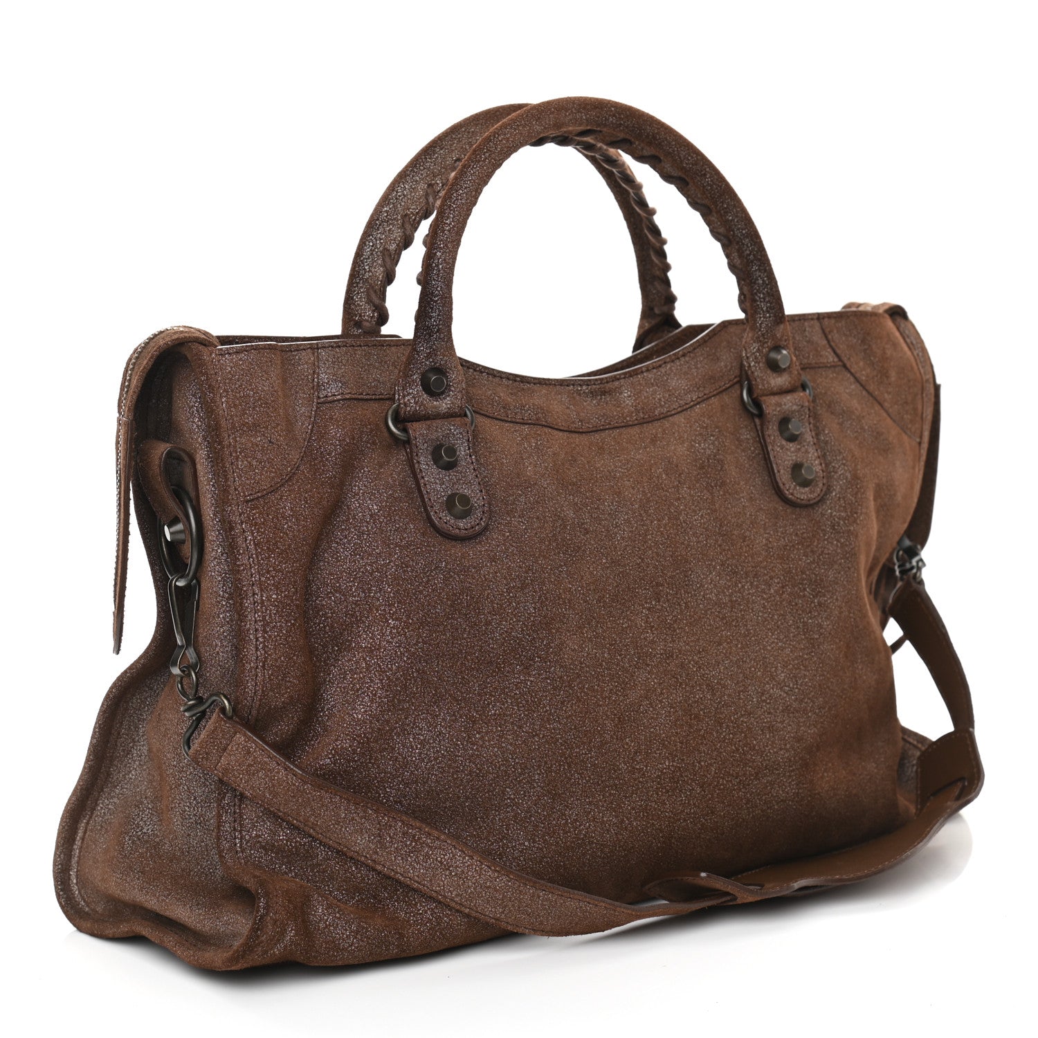 Balenciaga Metallic Craquele Calfskin Classic Hardware City Bronze 3 of 14