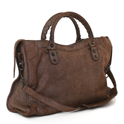 Balenciaga Metallic Craquele Calfskin Classic Hardware City Bronze 3 of 14