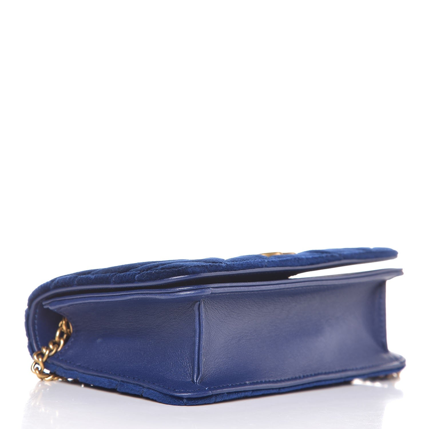 Gucci Velvet Matelasse GG Marmont Mini Bag Cobalt Blue 4 of 7