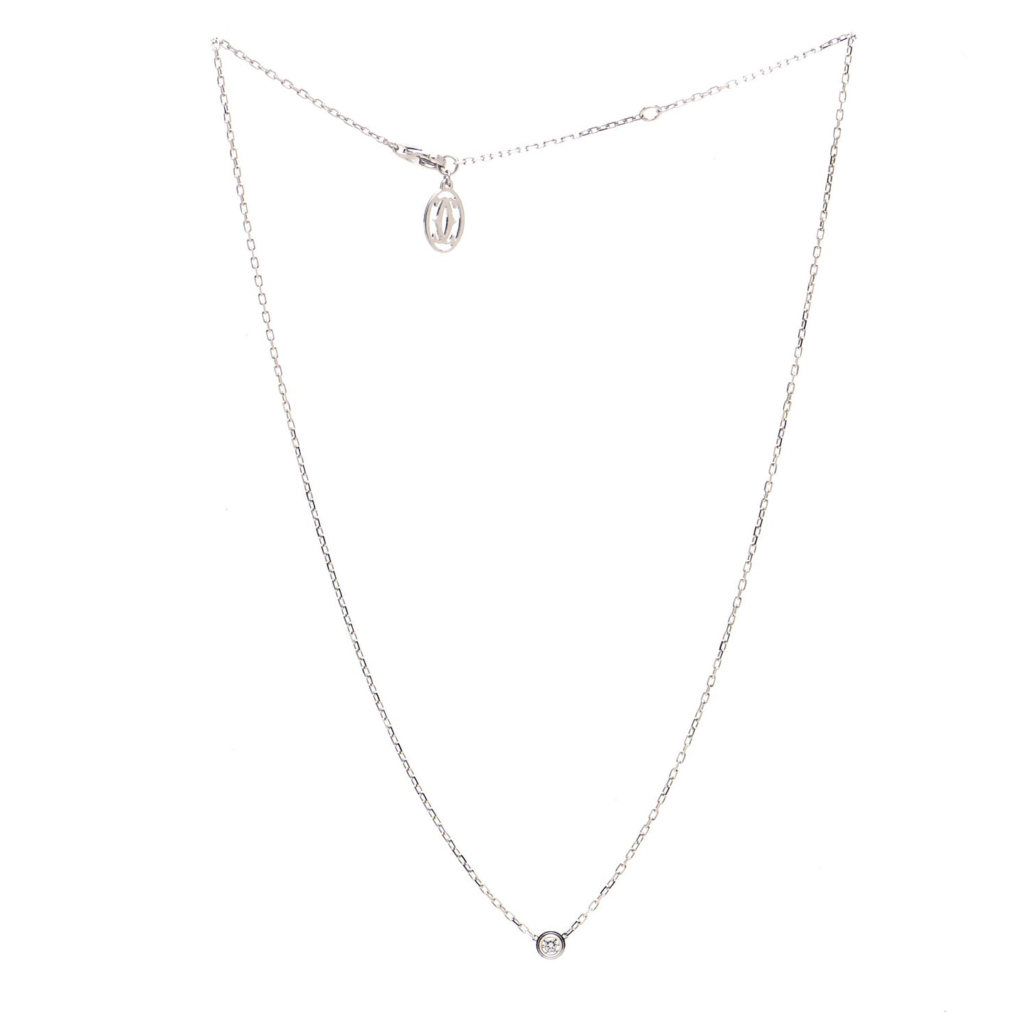 18K White Gold Diamond SM D'Amour Pendant Necklace