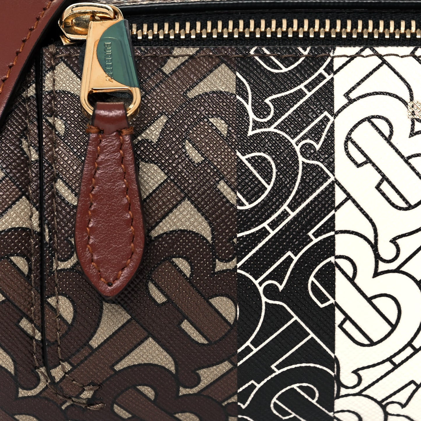 E-Canvas Monogram Stripe The Barrel Bag Bridle Brown