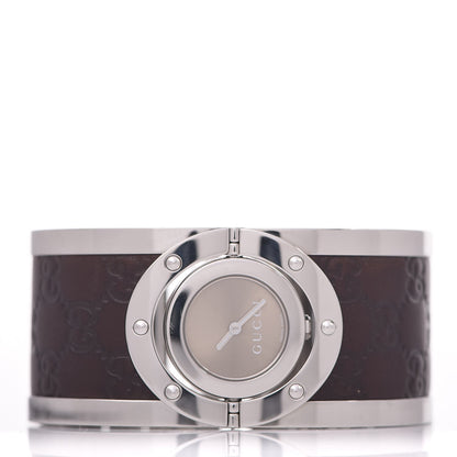 Gucci Stainless Steel Calfskin 33mm Twirl Quartz Watch Brown 3 of 8