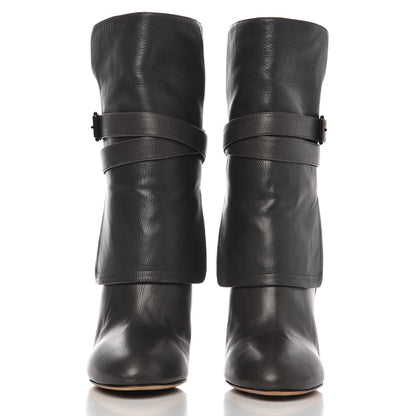 Jimmy Choo Calfskin Wrap Around Mid Calf Boots 39.5 Dark Grey 2 of 11