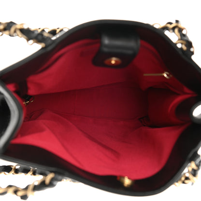 Chanel Shiny Aged Calfskin North South Shopping Bag Black 5 of 10
