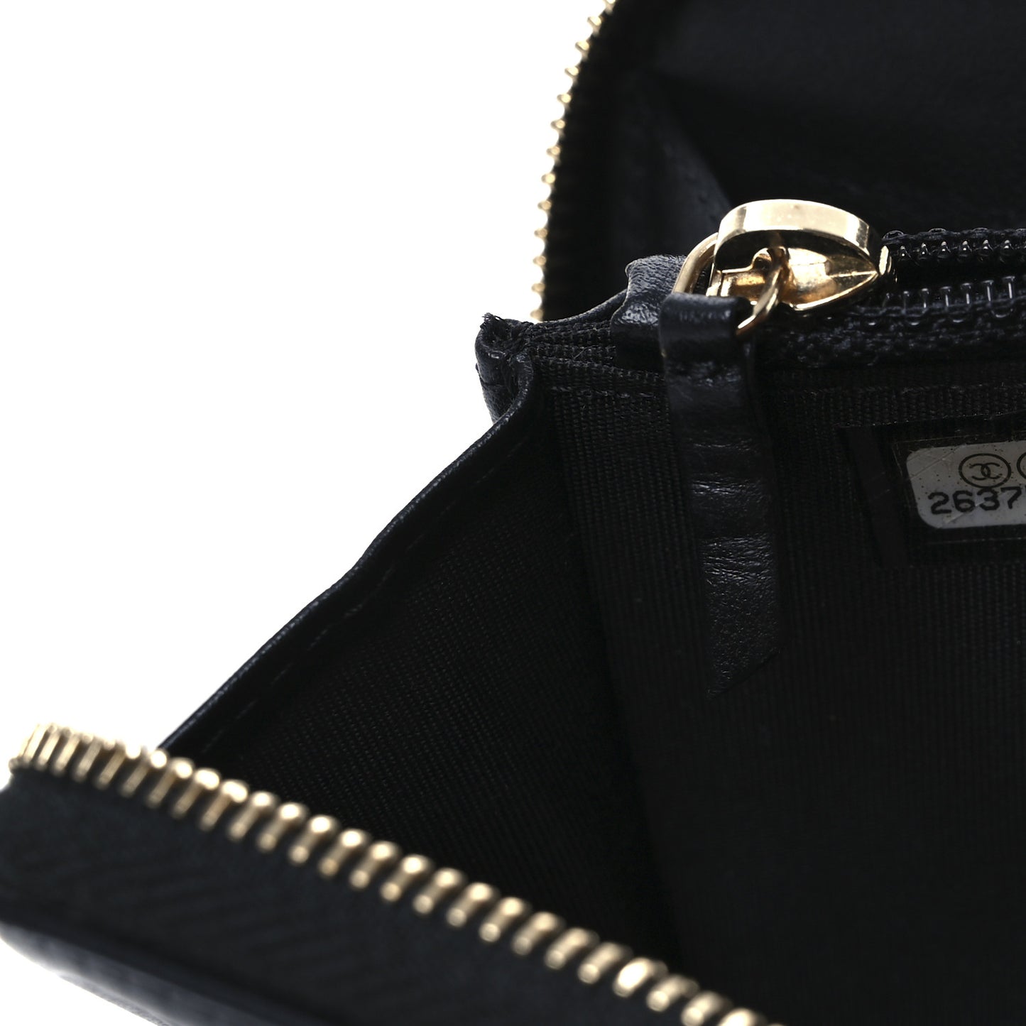 Caviar Quilted Small Filigree Zip Around Wallet Beige Black