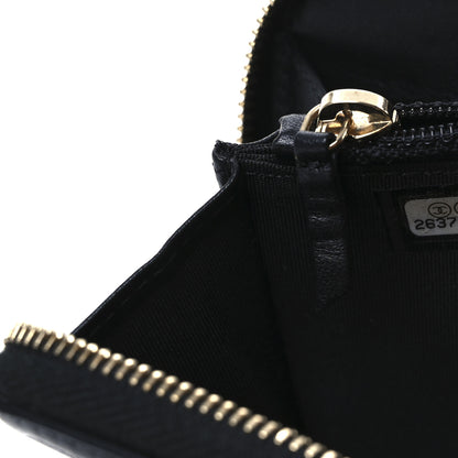 Chanel Caviar Quilted Small Filigree Zip Around Wallet Beige Black 8 of 8
