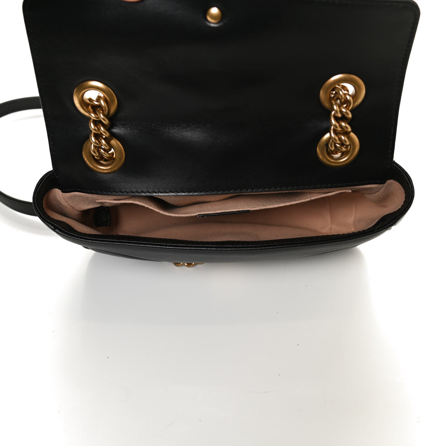 Gucci Calfskin Matelasse Mini GG Marmont Shoulder Bag Black 5 of 11