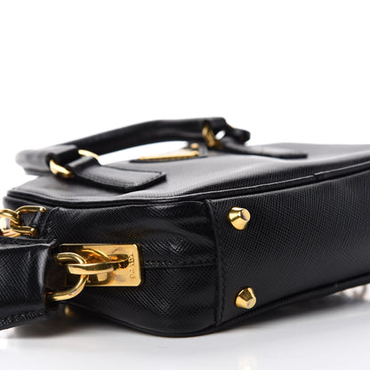Prada Saffiano Lux Mini Top Handle Crossbody Bag Black 6 of 11