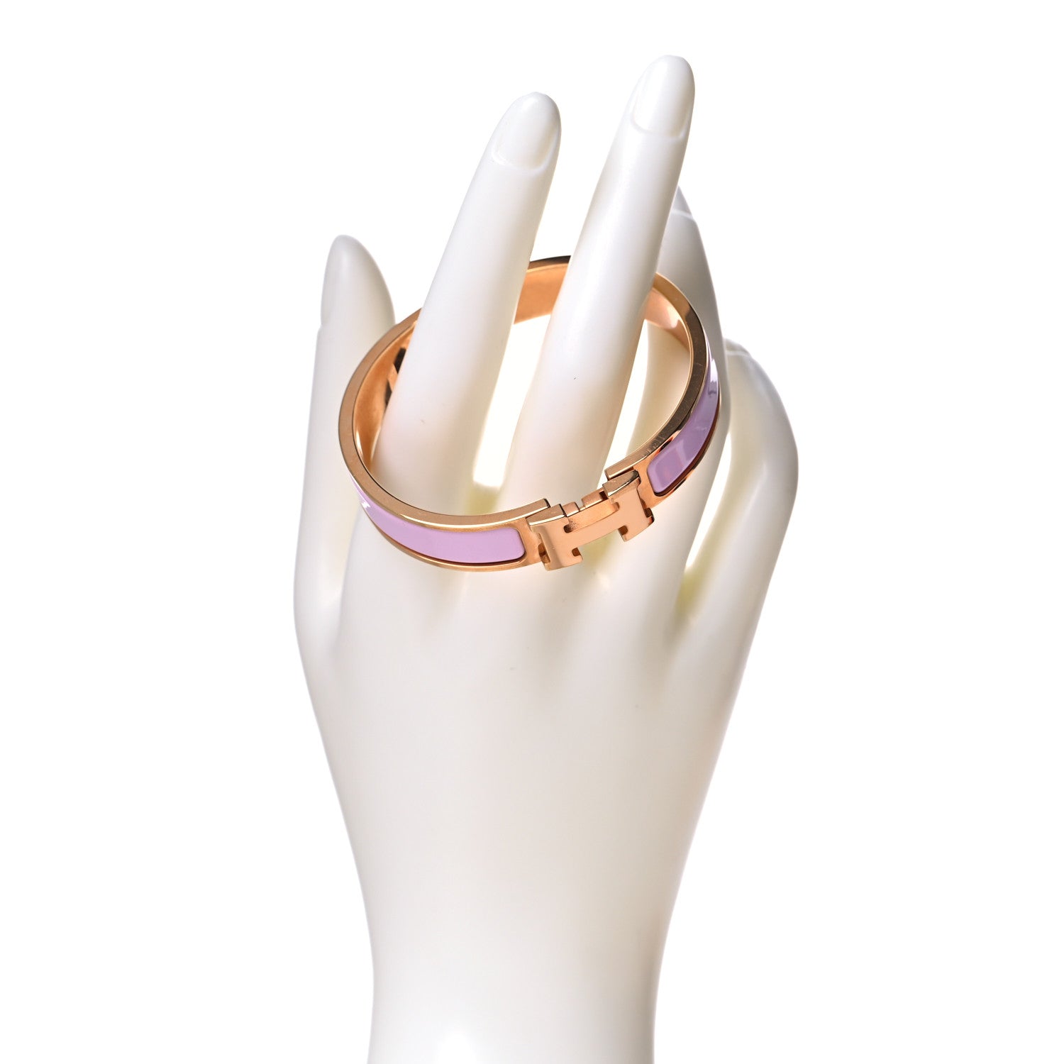 Hermes Enamel Narrow Clic Clac H Bracelet PM Sugar Pink 2 of 6
