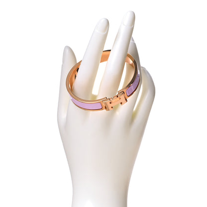 Hermes Enamel Narrow Clic Clac H Bracelet PM Sugar Pink 2 of 6