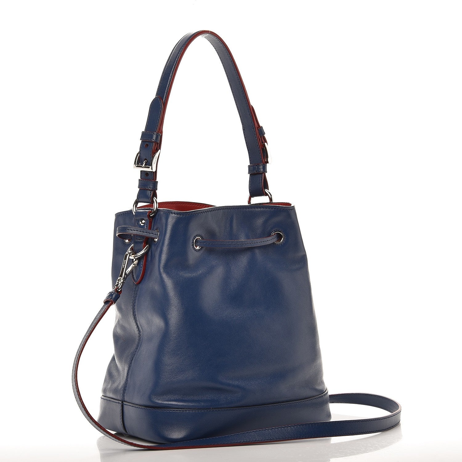 Prada Soft Calf Bucket Bag Bleuette 4 of 9