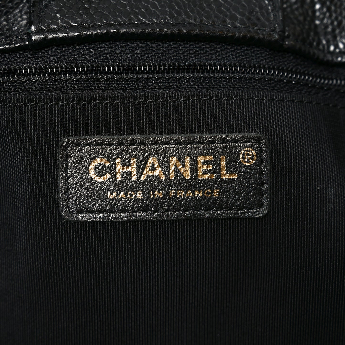 Caviar Quilted Large Shopping Tote Black