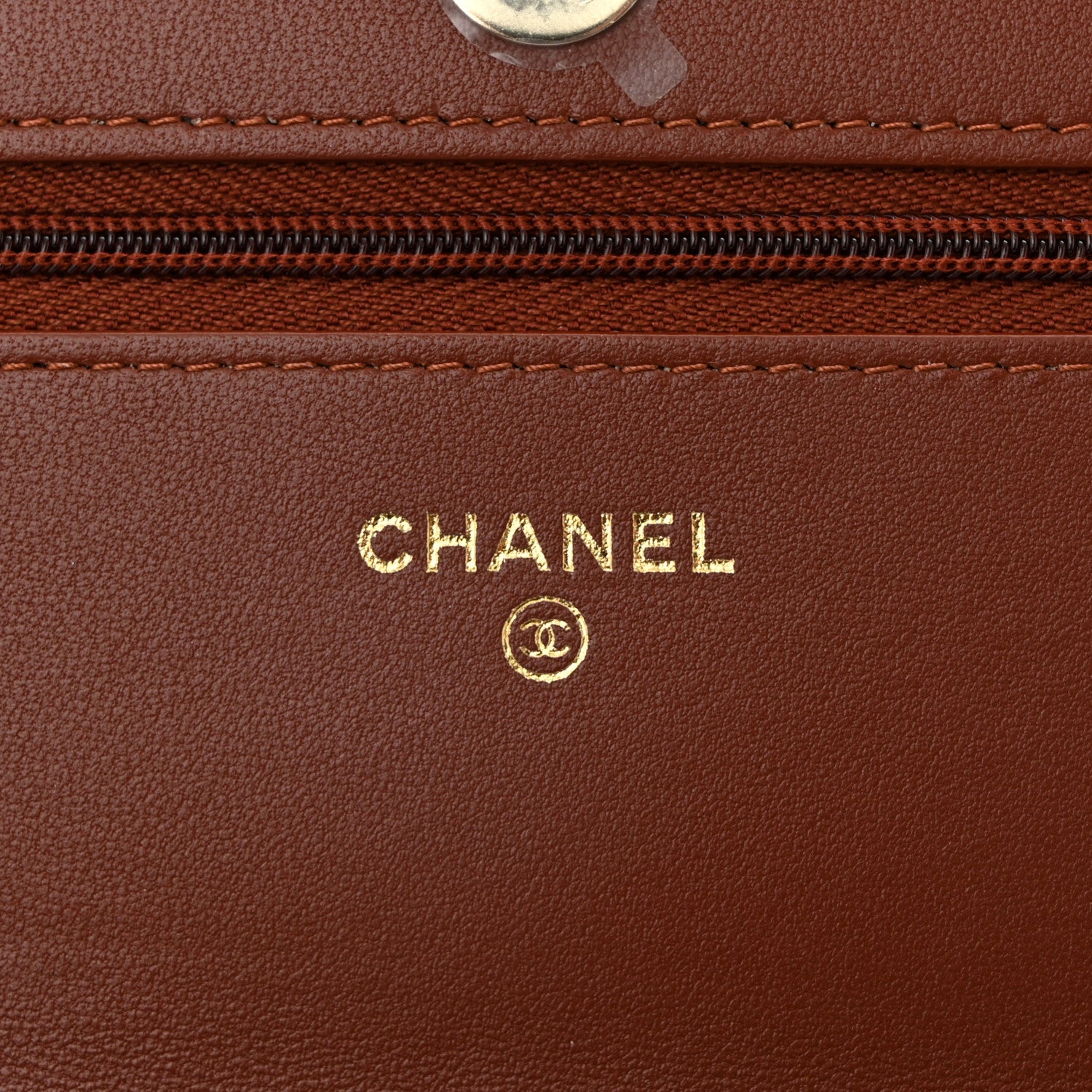 Chanel Lambskin Quilted Crystal Pearl CC Wallet On Chain WOC  Brown 6 of 12
