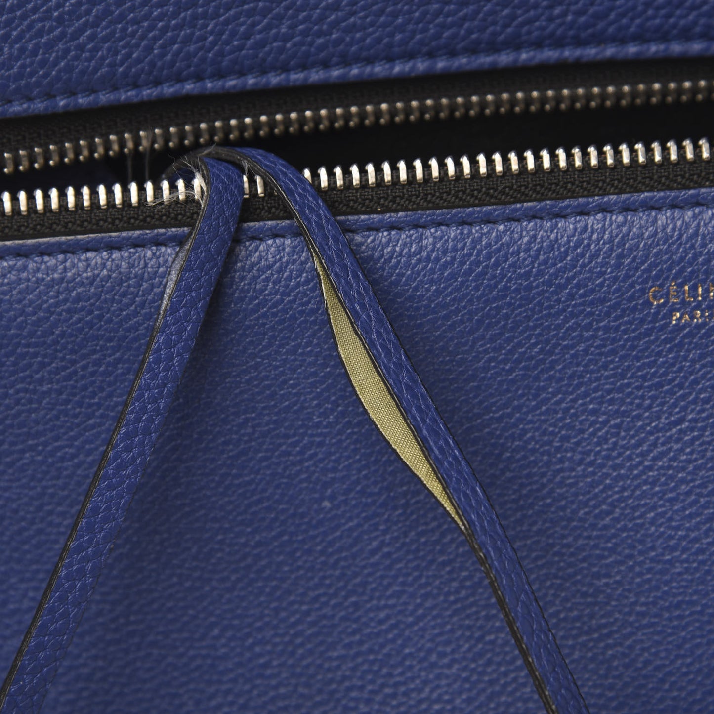 Drummed Calfskin Small Edge Shoulder Bag Indigo