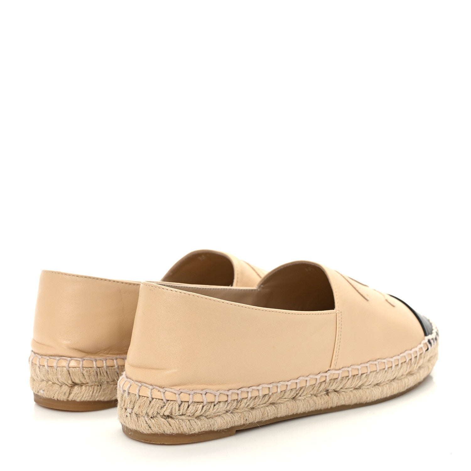 Chanel Lambskin CC Espadrilles 38 Beige Black 4 of 9