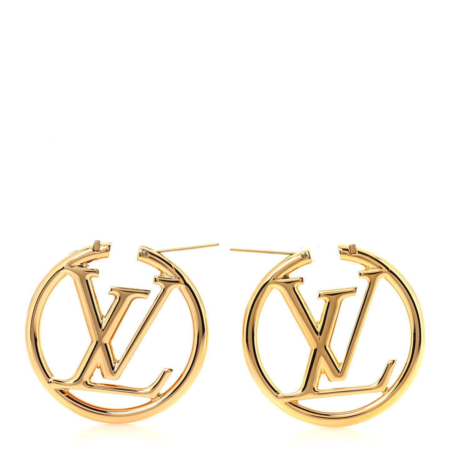 Metal Louise Hoop Earrings Gold