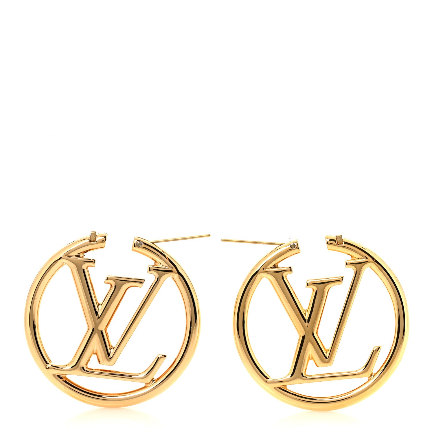 Louis Vuitton Metal Louise Hoop Earrings Gold 3 of 6