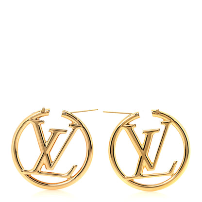 Louis Vuitton Metal Louise Hoop Earrings Gold 3 of 6