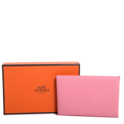 Hermes Epsom Calvi Card Case Rose Confetti 5 of 8