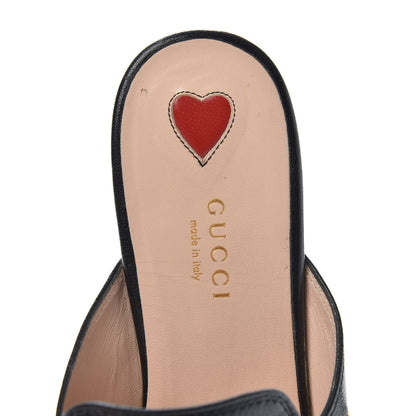 Gucci Goatskin Bee Star Embroidered Womens Princetown Slippers 37.5 Black 7 of 10