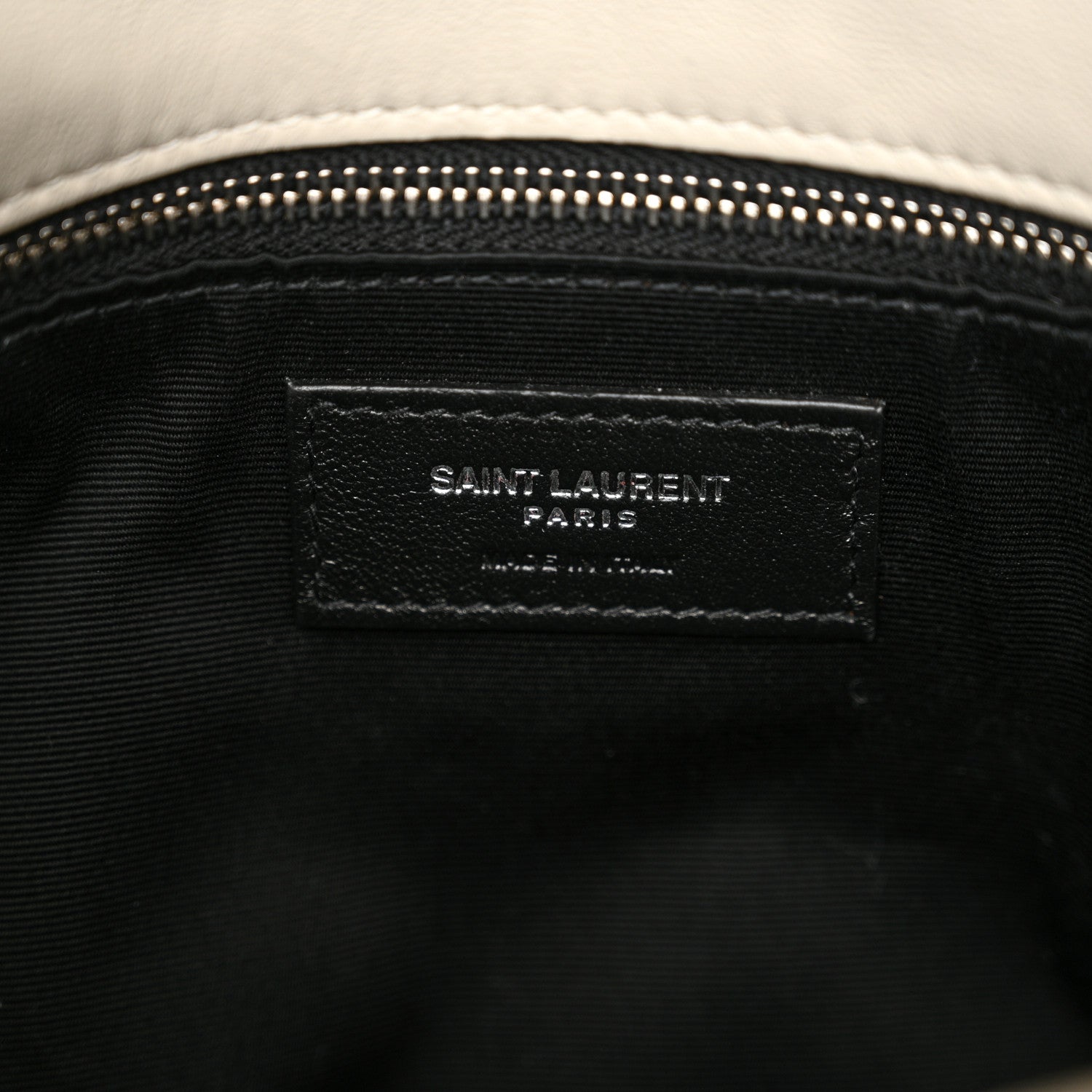 Saint Laurent Lambskin Quilted Small Loulou Puffer Monogram Chain Satchel Blanc Vintage 6 of 10