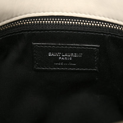 Saint Laurent Lambskin Quilted Small Loulou Puffer Monogram Chain Satchel Blanc Vintage 6 of 10