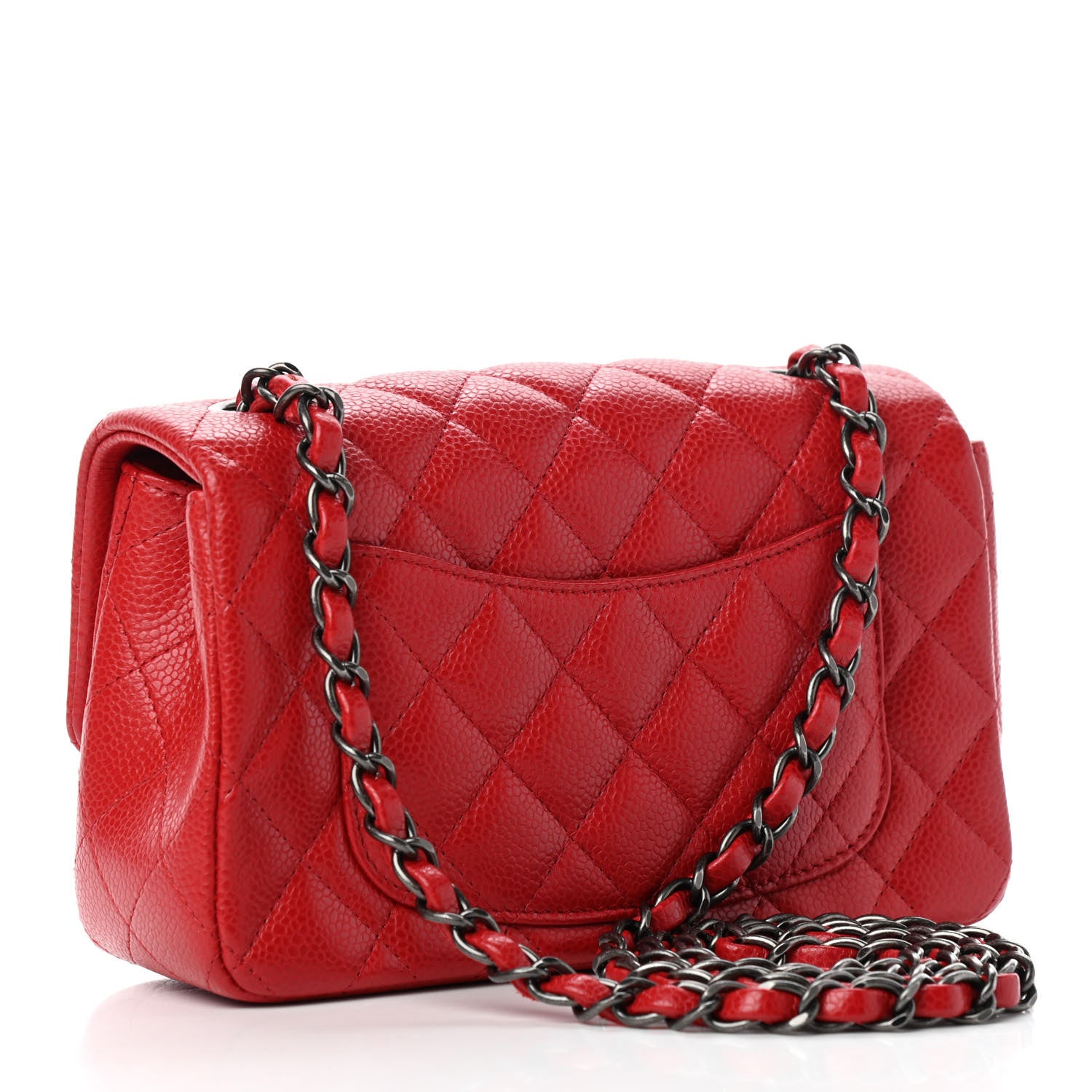 Chanel Caviar Quilted Mini Rectangular Flap Red 2 of 8